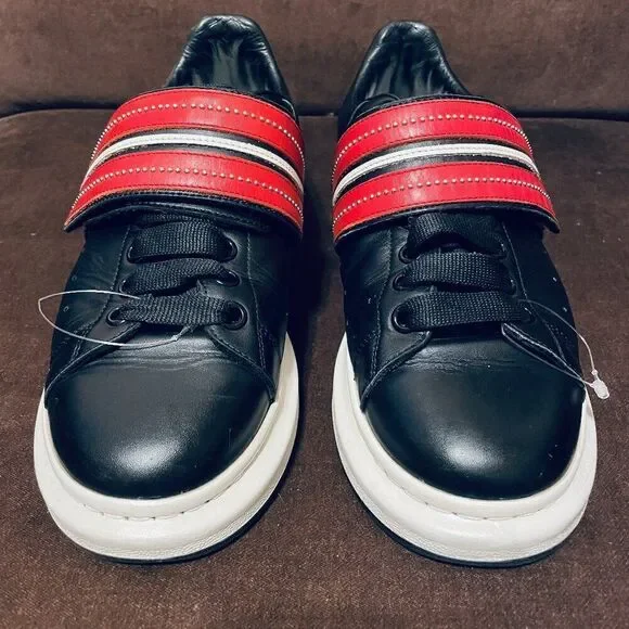 Alexander McQueen Larry Oversized Platform Sneaker Black Red Studded Strap 10 US - Picture 3 of 16